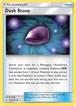 Dusk Stone Pokemon card from Unbroken Bonds