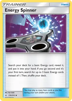 Energy Spinner Pokemon card from Unbroken Bonds