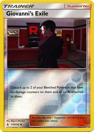 Giovanni's Exile Reverse Holo Pokemon card from Unbroken Bonds