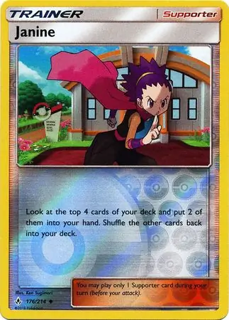 Janine Reverse Holo Pokemon card from Unbroken Bonds