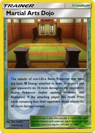 Martial Arts Dojo Reverse Holo Pokemon card from Unbroken Bonds