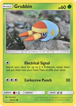 Grubbin Pokemon card from Unbroken Bonds