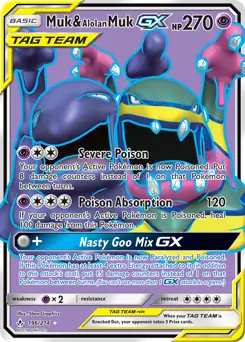Full Art Muk & Alolan Muk GX Pokemon card from Unbroken Bonds