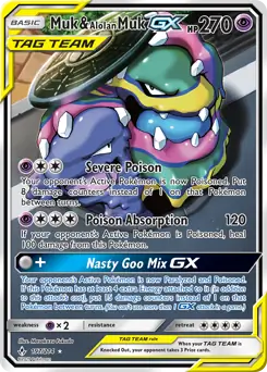 Full Art Muk & Alolan Muk GX Pokemon card from Unbroken Bonds