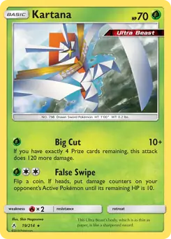 Kartana Pokemon card from Unbroken Bonds