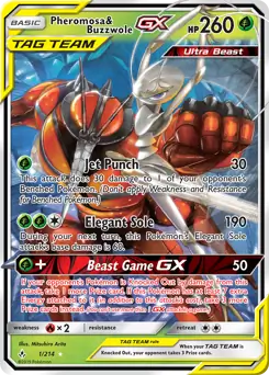 Pheromosa & Buzzwole GX Pokemon card from Unbroken Bonds