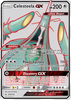 Full Art Celesteela GX Pokemon card from Unbroken Bonds