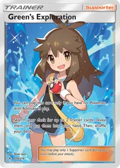 Full Art Green's Exploration Pokemon card from Unbroken Bonds