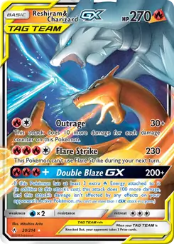 Reshiram & Charizard GX Pokemon card from Unbroken Bonds