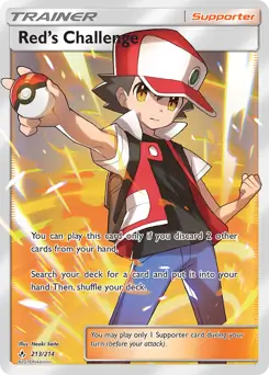 Full Art Red's Challenge Pokemon card from Unbroken Bonds