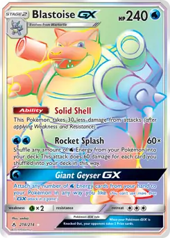 Blastoise GX Secret Pokemon card from Unbroken Bonds