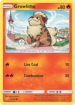 Growlithe Pokemon card from Unbroken Bonds