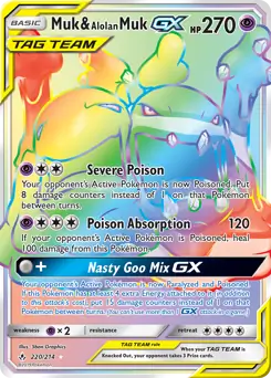 Muk & Alolan Muk GX Secret Pokemon card from Unbroken Bonds
