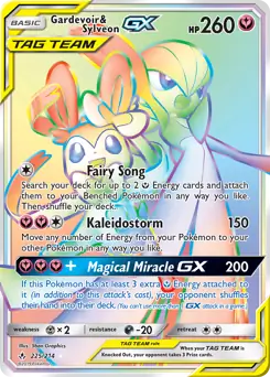 Gardevoir & Sylveon GX Secret Pokemon card from Unbroken Bonds