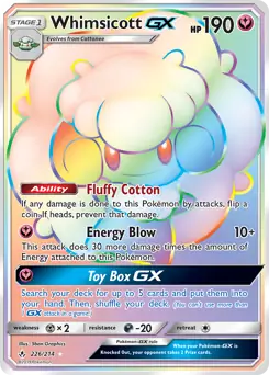 Whimsicott GX Secret Pokemon card from Unbroken Bonds