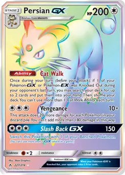 Persian GX Secret Pokemon card from Unbroken Bonds