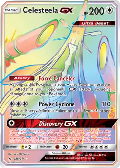 Celesteela GX Secret Pokemon card from Unbroken Bonds