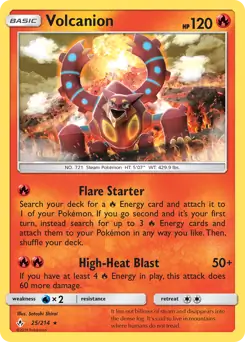 Volcanion Holo Pokemon card from Unbroken Bonds