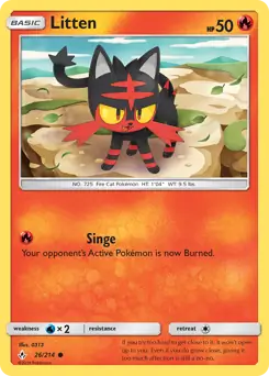 Litten Pokemon card from Unbroken Bonds