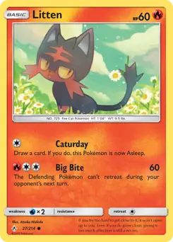 Litten Pokemon card from Unbroken Bonds