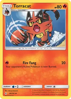 Torracat Pokemon card from Unbroken Bonds