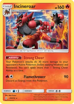 Incineroar Pokemon card from Unbroken Bonds
