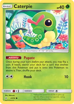 Caterpie Pokemon card from Unbroken Bonds