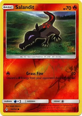 Salandit Reverse Holo Pokemon card from Unbroken Bonds
