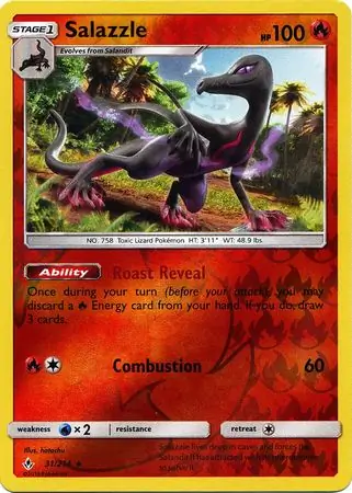 Salazzle Reverse Holo Pokemon card from Unbroken Bonds