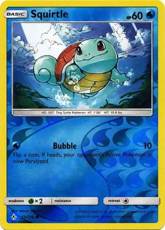 Squirtle Reverse Holo Pokemon card from Unbroken Bonds