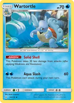 Wartortle Pokemon card from Unbroken Bonds