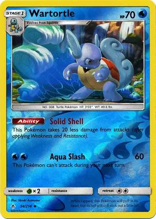 Wartortle Reverse Holo Pokemon card from Unbroken Bonds