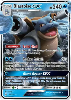 Blastoise GX Pokemon card from Unbroken Bonds