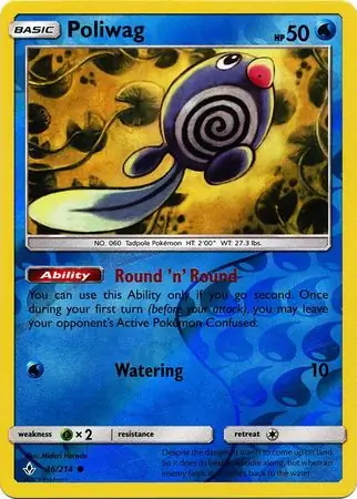 Poliwag Reverse Holo Pokemon card from Unbroken Bonds
