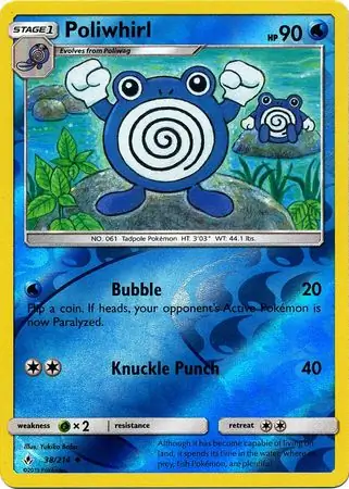Poliwhirl Reverse Holo Pokemon card from Unbroken Bonds
