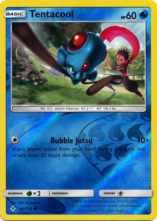 Tentacool Reverse Holo Pokemon card from Unbroken Bonds