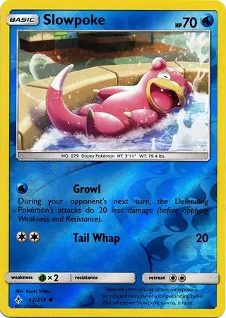 Slowpoke Reverse Holo Pokemon card from Unbroken Bonds