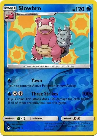 Slowbro Reverse Holo Pokemon card from Unbroken Bonds