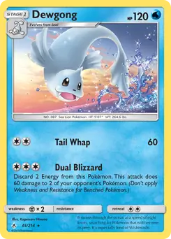 Dewgong Pokemon card from Unbroken Bonds