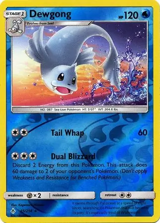 Dewgong Reverse Holo Pokemon card from Unbroken Bonds