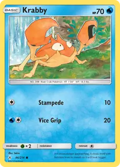 Krabby Pokemon card from Unbroken Bonds