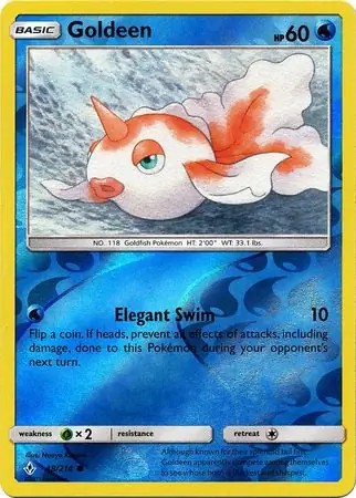 Goldeen Reverse Holo Pokemon card from Unbroken Bonds