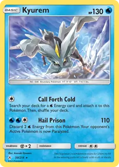 Kyurem Pokemon card from Unbroken Bonds