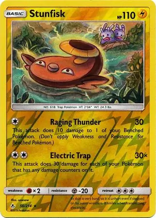 Stunfisk Reverse Holo Pokemon card from Unbroken Bonds