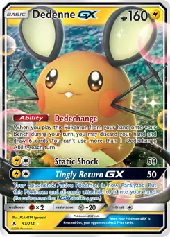 Dedenne GX Pokemon card from Unbroken Bonds