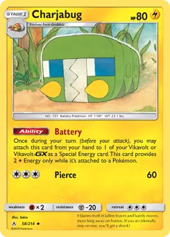 Charjabug Pokemon card from Unbroken Bonds