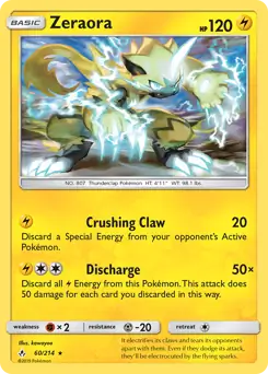 Zeraora Pokemon card from Unbroken Bonds