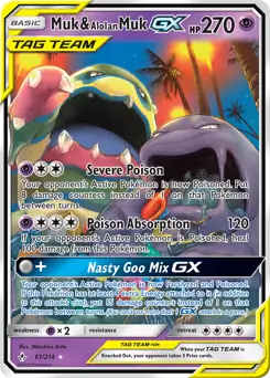 Muk & Alolan Muk GX Pokemon card from Unbroken Bonds