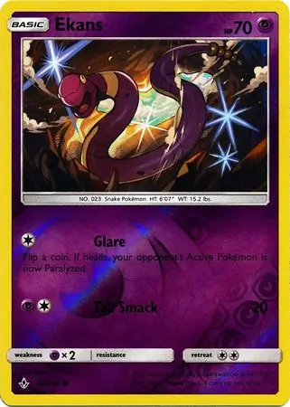 Ekans Reverse Holo Pokemon card from Unbroken Bonds