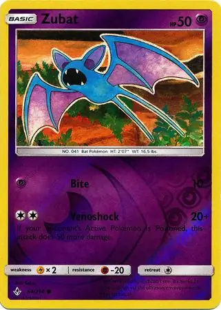 Zubat Reverse Holo Pokemon card from Unbroken Bonds
